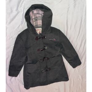 Oshkosh wool toggled winter hooded peacoat gray kids size 10